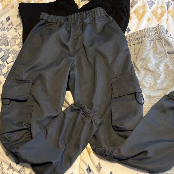 Set of Three Jogger Pants in Black, Gray, and Light Gray- boys size 14-16 - Picture 2 of 7